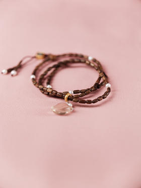 D32海南沉香随形桶珠 多圈手串 配珍珠 陨石 4mm【器悟雅玩】