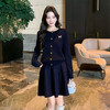 奢姿大码女装2025秋季简约通勤套装胖妹妹时尚上衣半裙针织两件套9643969275 商品缩略图2
