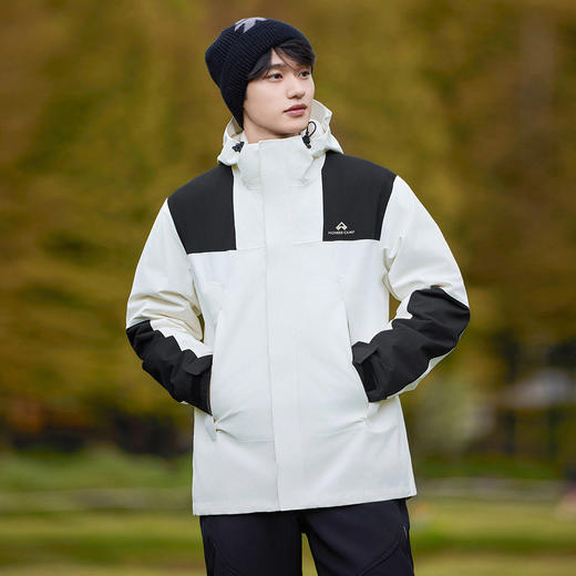 【179秒杀】拓路者春秋防水冲锋衣连帽撞色单冲拼接男式夹克外套 商品图3