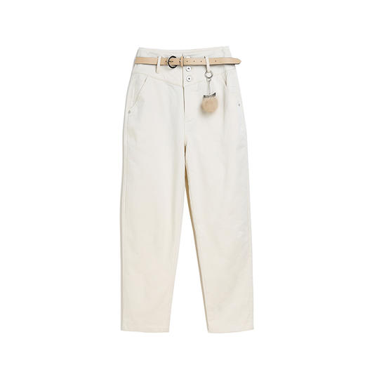 Famecoco范可儿女装铅笔裤子修身高腰显瘦毛球休闲裤女 F198GA008 商品图4