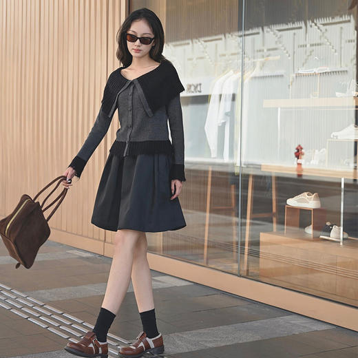 【顺丰包邮】35428 洛诗琳设计感海军领羊毛马海毛针织毛衣女1217 商品图1