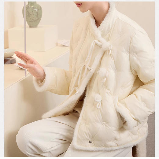 裁缝学苑AQ400新中式三合一羽绒服纸样女装毛毛立领盘扣上衣样板图纸 商品图2