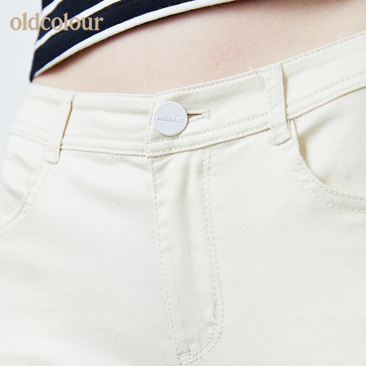 oldcolour裤子女春破洞纯色小脚裤女春秋款修身长裤女 商品图2