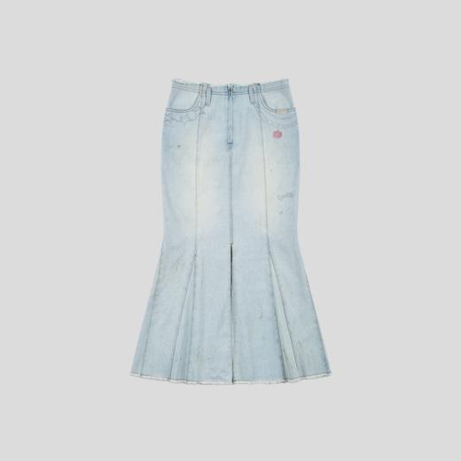 GOODBAI GOODEES链条图案水洗做旧鱼尾长裙 商品图0