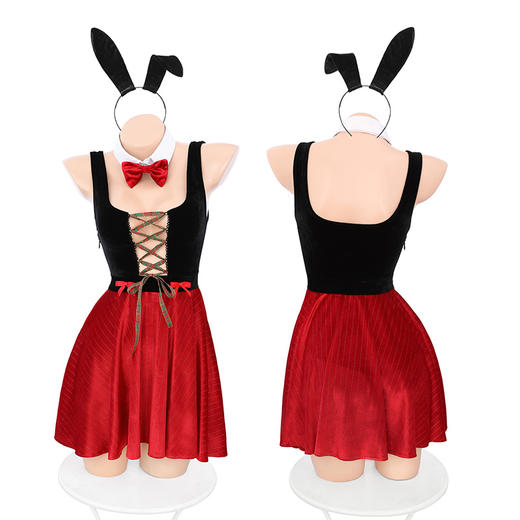 霏慕 圣诞甜欲前绑带丝绒兔女套装6580 情趣内衣性感均码 商品图11