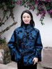 盛唐牡丹 |石青底色真丝漳绒外套-钉珠款(钉珠花纹随机） 商品缩略图0
