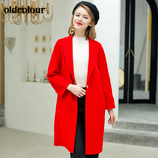 oldcolour双面呢子毛呢外套女中长款秋冬款B42153154 商品图0