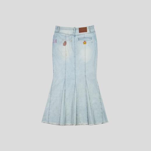 GOODBAI GOODEES链条图案水洗做旧鱼尾长裙 商品图1