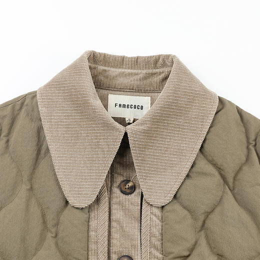 Famecoco范可儿衬衫式轻薄羽绒服通勤优雅女中长款FAB8AL030 商品图2