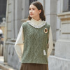 Famecoco范可儿绿色套头针织马甲背心女冬季FAB8CA025 商品缩略图1
