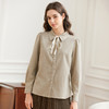 Famecoco范可儿女士系带长袖衬衣优雅通勤FAB8BH021 商品缩略图3