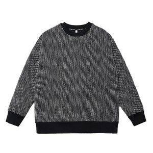 WY61新款小清新立体竖纹设计感卫衣男秋季休闲宽松时尚长袖百搭上衣 商品图5