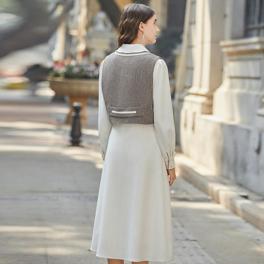 Famecoco马甲衬衫裙套装裙秋冬两件套女款FAB8EA020 商品图4