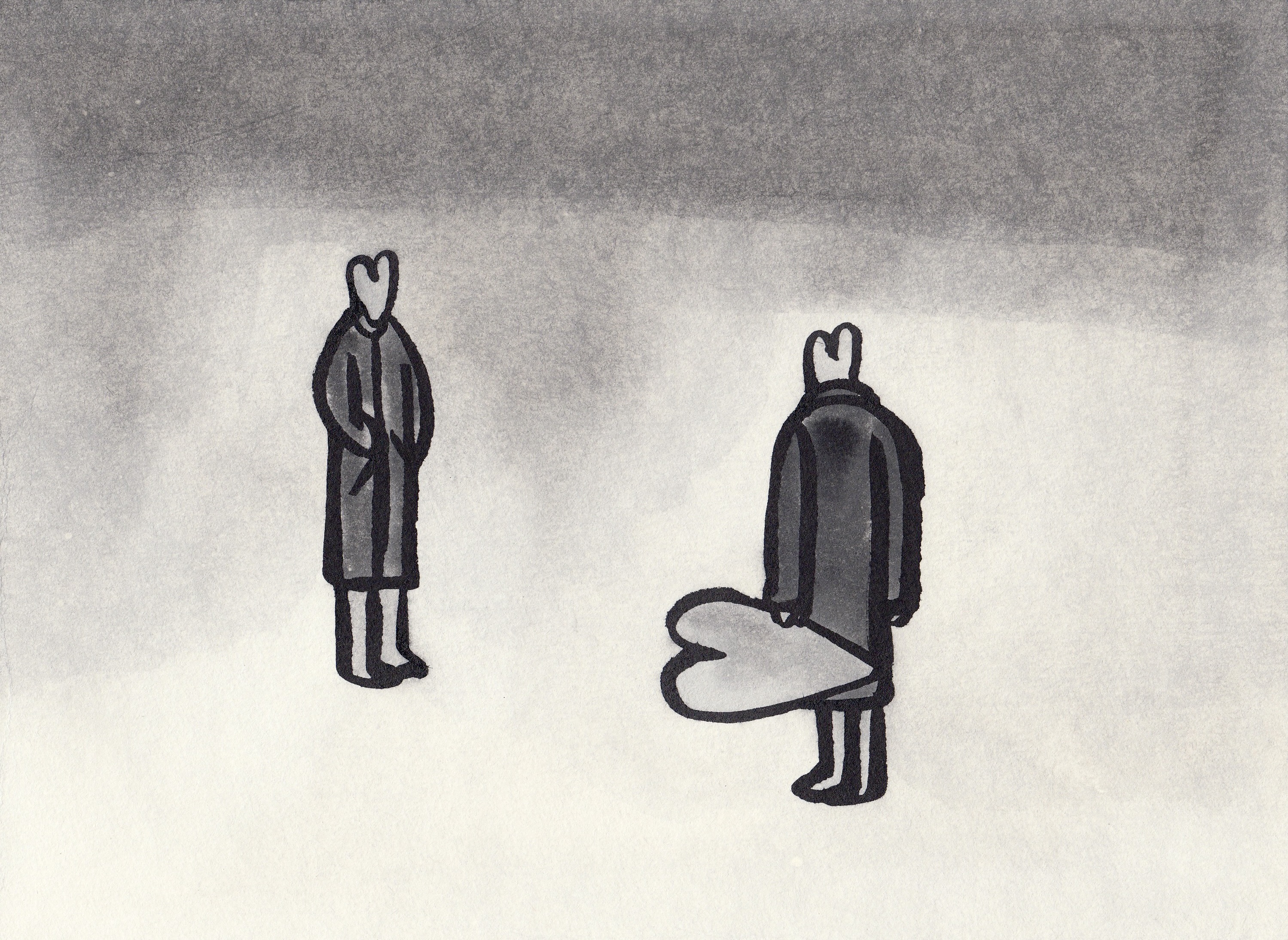 纸本水墨｜主观陷入_我爱上你 是我的事