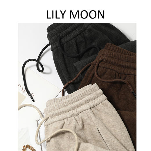 LILYMOON 耗牛绒针织香蕉裤 软糯保暖百搭显瘦气质秋冬慵懒风 商品图4