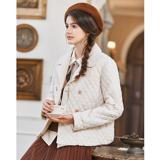 Famecoco范可儿西装式轻薄羽绒服女款23冬FAB8AJ027 商品图2