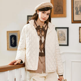 Famecoco范可儿短款轻薄保暖菱格绗缝羽绒服女款FAB8AM030