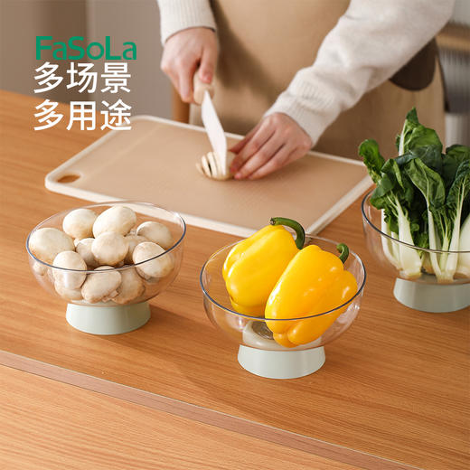 FaSoLa多功能沥水果盘高脚水果盘点心盘塑料托盘干果糖果零食盘子 商品图6