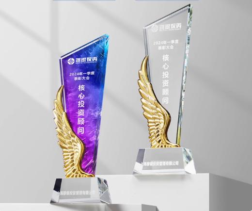 彩印水晶奖杯定制订制创意金属五角星定做优秀员工年会冠军团队奖 商品图0