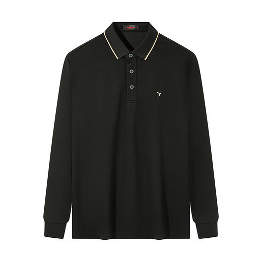 【不变形领】柒牌polo衫男长袖春季新款休闲商务含桑蚕丝翻领上衣128T71730 商品图4