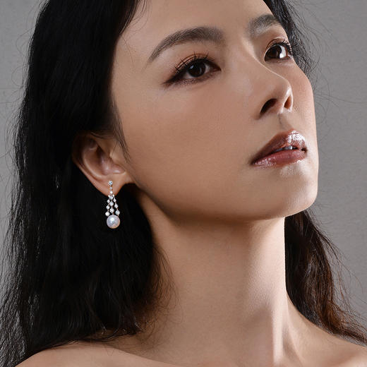 Manreya玛芮雅“圣诞流光”银镀金珍珠耳环 商品图4