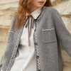 Famecoco短款灰色羊毛毛衣开衫外套女秋冬FAB8DE016 商品缩略图3