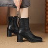 【预售5天】小个子厚底马丁靴女真皮粗跟瘦瘦靴秋冬新款防水台高跟时装靴GP&2976 商品缩略图2