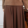 Famecoco范可儿百褶裙长款秋冬保暖百搭款加厚附腰带FAB8HA010 商品缩略图1