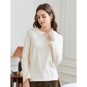 Famecoco范可儿娃娃领长袖t恤打底衫女秋冬FAB8BB026