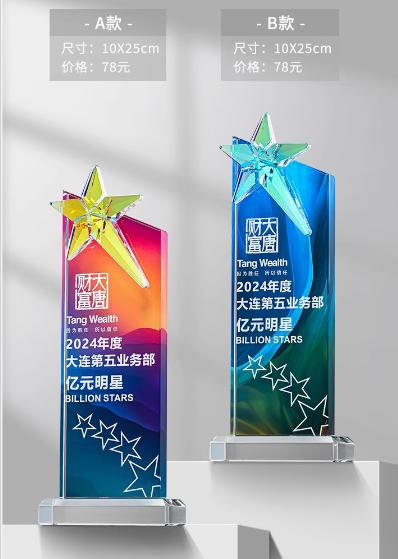 炫彩奖杯定制水晶高档大气刻字优秀员工奖牌创意高级感奖杯订制作 商品图0