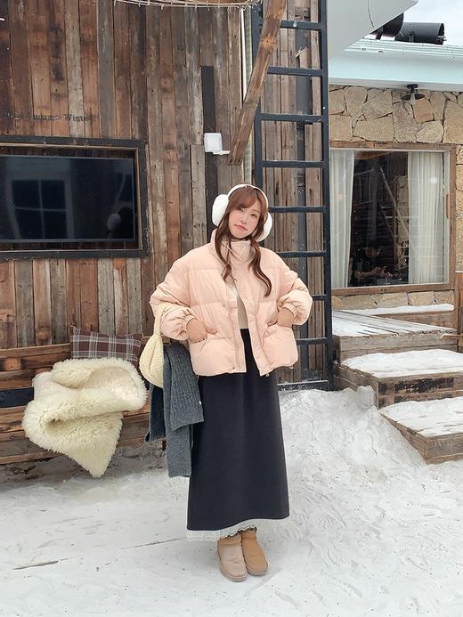 【GZ】无忧购韩系慵懒百搭宽松显瘦花边拼接毛呢直筒半身裙3320（截单后7天发货）25年清仓捡漏 商品图4