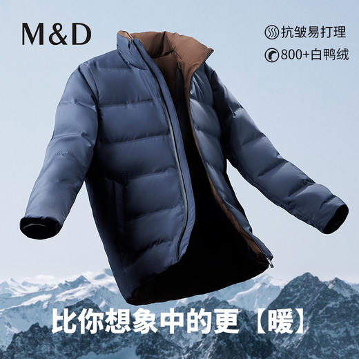 MD名盾羽绒服立领商务男装秋冬新品加厚轻便白鸭绒中青年外套 商品图0
