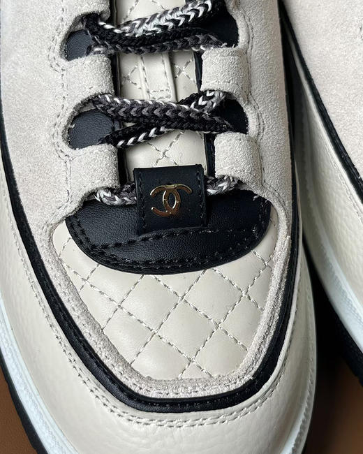 现货 THS 12.16-限时 香家 菱格拼皮熊猫运动鞋 进口牛皮+反绒运动鞋 2色 BZ1231 商品图4