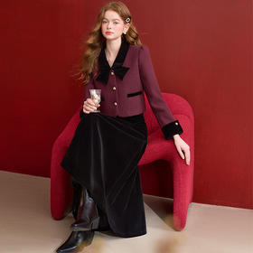 西遇名媛小香风外套套装女冬季新款新穿搭半身裙两件套D0044181