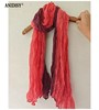 时尚纯色腰果花拼接压皱棉麻文艺围巾 商品缩略图4