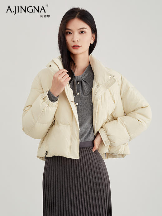 【时髦色彩】阿菁娜摩登立领短款保暖羽绒泡芙面包服F29D216021 商品图0