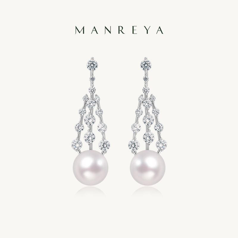 Manreya玛芮雅“圣诞流光”银镀金珍珠耳环