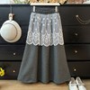 【GZ】无忧购韩系甜美屁帘蕾丝拼接宽松显瘦毛呢半身裙3328（截单后7天发货)25年清仓捡漏 商品缩略图8