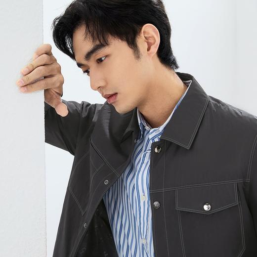 柒牌男装翻领夹克男2025春季新款时尚潮流休闲百搭钢压工装风外套128K70070 商品图1
