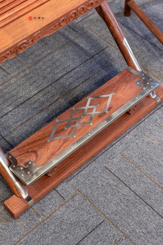 红桥红  家具严选  缅甸花梨(大果紫檀）  【木面 王款 麒麟纹交椅】 商品图5