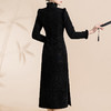 2023秋冬新款修身气质优雅年轻款新中式改良版加厚旗袍KK0711 商品缩略图2