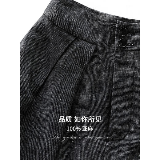 COCOBELLA[100%亚麻]老钱风奢感通勤西裤九分阔腿女休闲裤PA3067 商品图4