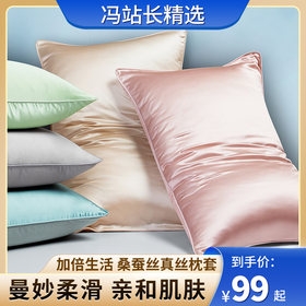 【品牌直发】加倍生活 真丝桑蚕丝枕套单只 夏季冰丝信封式真丝枕套 美容丝绸枕套 纯色