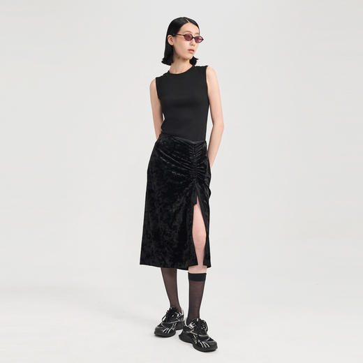 lost in echo2024夏季新款圆领背部镂空修身无袖纯棉吊带背心上衣 商品图2