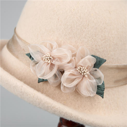 法式复古羊毛呢礼帽，秋冬卷边毛呢毡帽时尚百搭渔夫帽女士盆帽23090702 商品图1