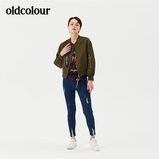 oldcolour欧珂春秋款外套女百搭韩版秋季休闲长袖短款夹克 商品图4