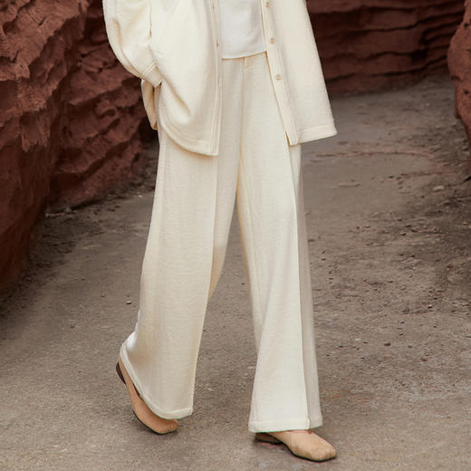 Famecoco范可儿冬季羊毛毛呢阔腿裤长裤女FAB8GA032 商品图2