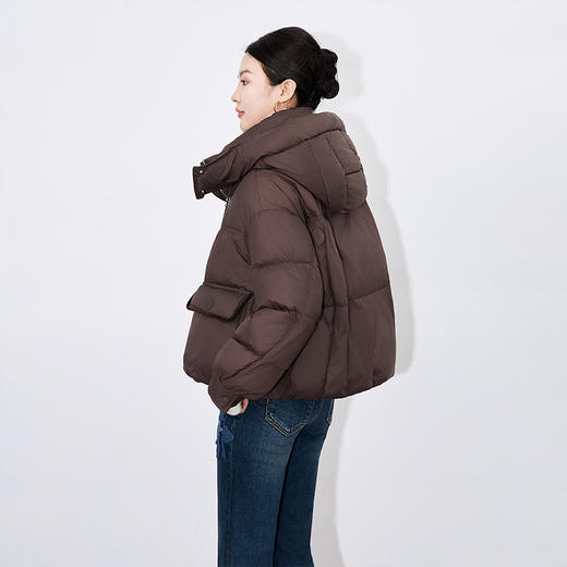 【高货wl】全新升级【铂金会员477/天猫639/差价162】(80935) 洛诗琳冬季短款立领连帽时尚休闲面包服保暖加厚羽绒服女 商品图4