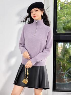 梦幻浪漫温存! 通勤翻领毛织套头衫