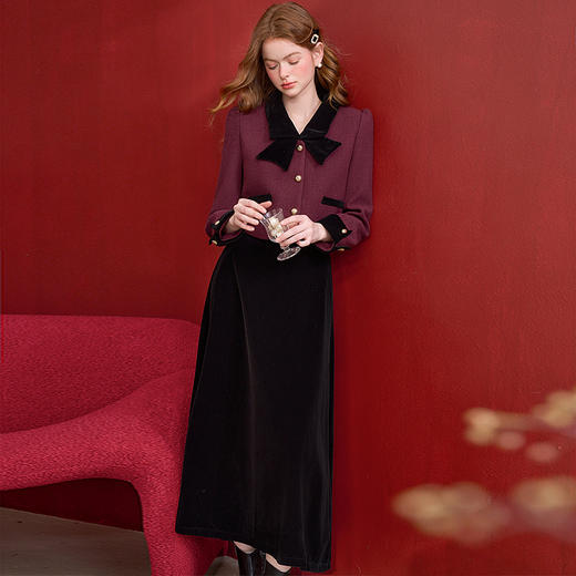 西遇名媛小香风外套套装女冬季新款新穿搭半身裙两件套D0044181 商品图3